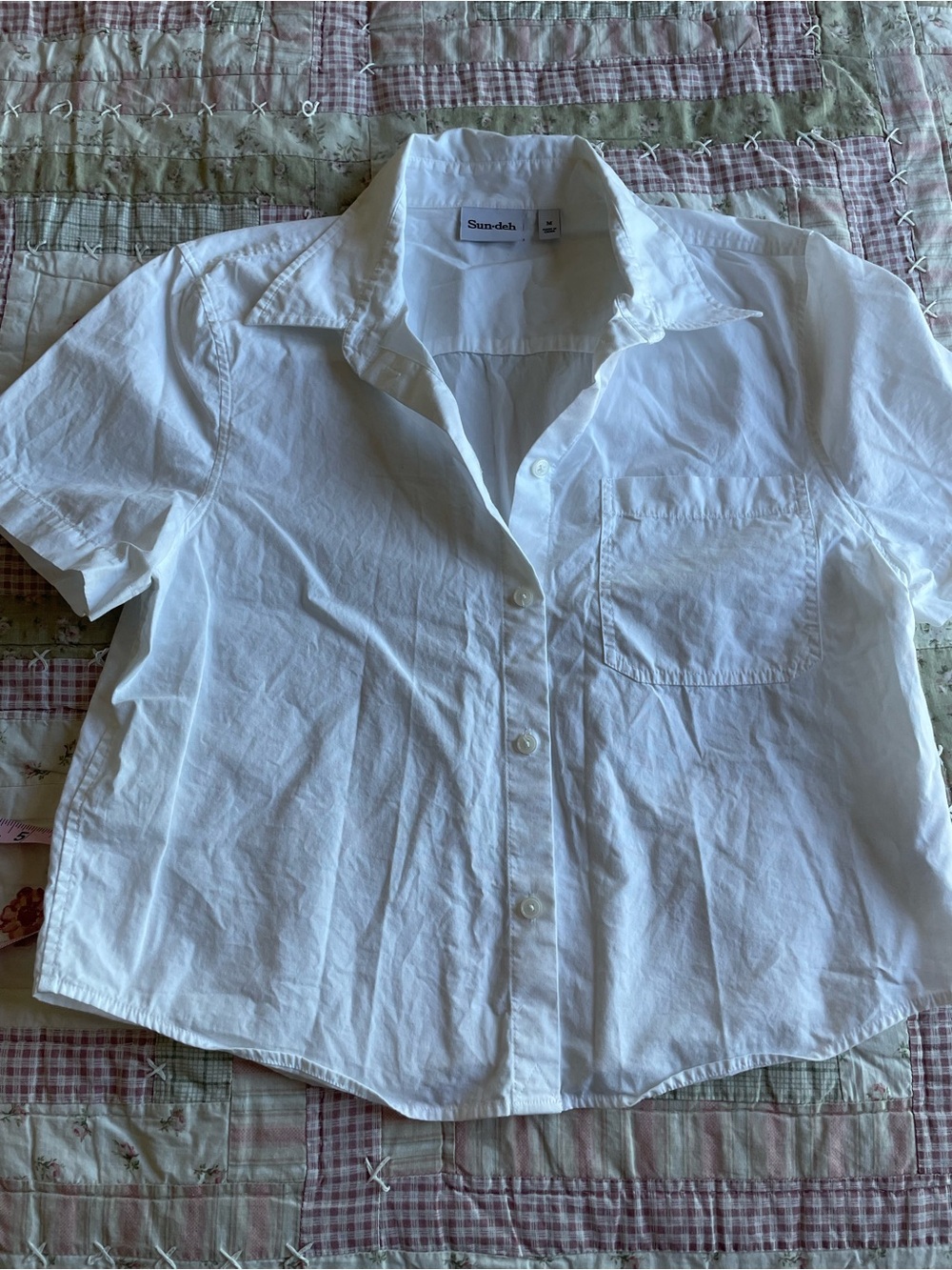 Sundek White Short-Sleeve Button-Up Kids Shirt
